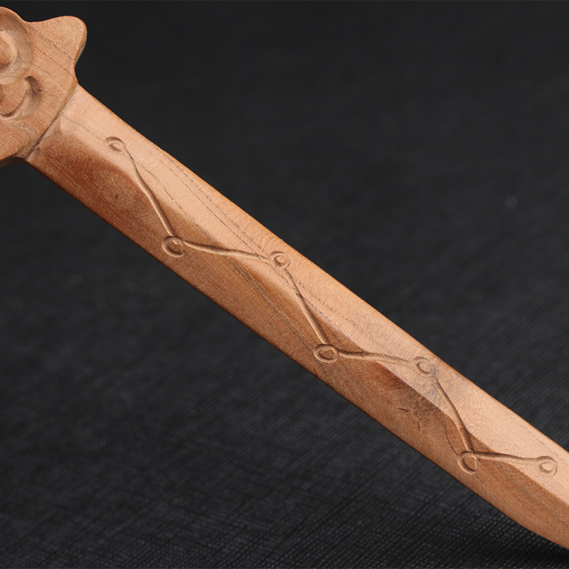 天然桃木七星剑工艺品精工细作保平安 风水吉祥物大量批发