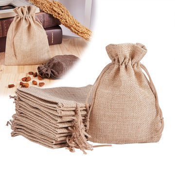 亚马逊爆款 麻布抽绳束口袋 珠宝礼品首饰品小布袋收
