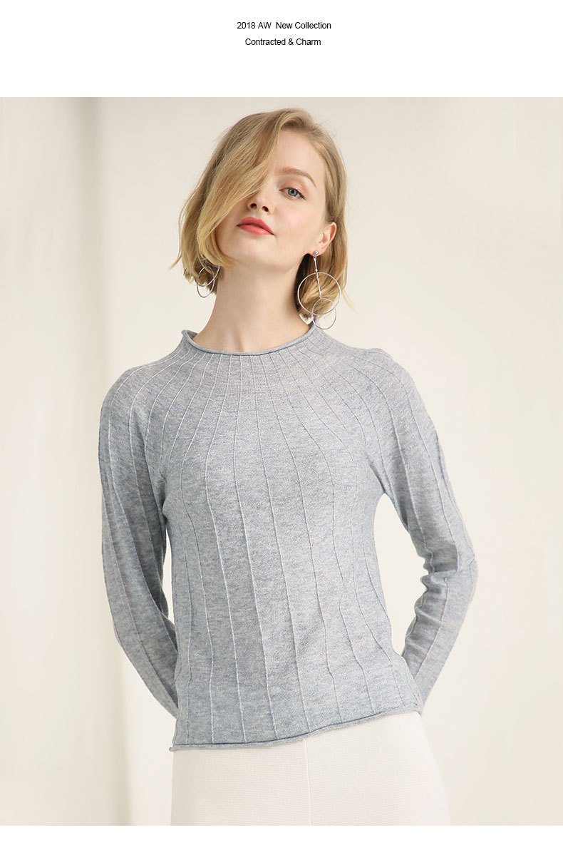 无缝全成型圆领基础款打底毛衣秋冬高档羊毛衫