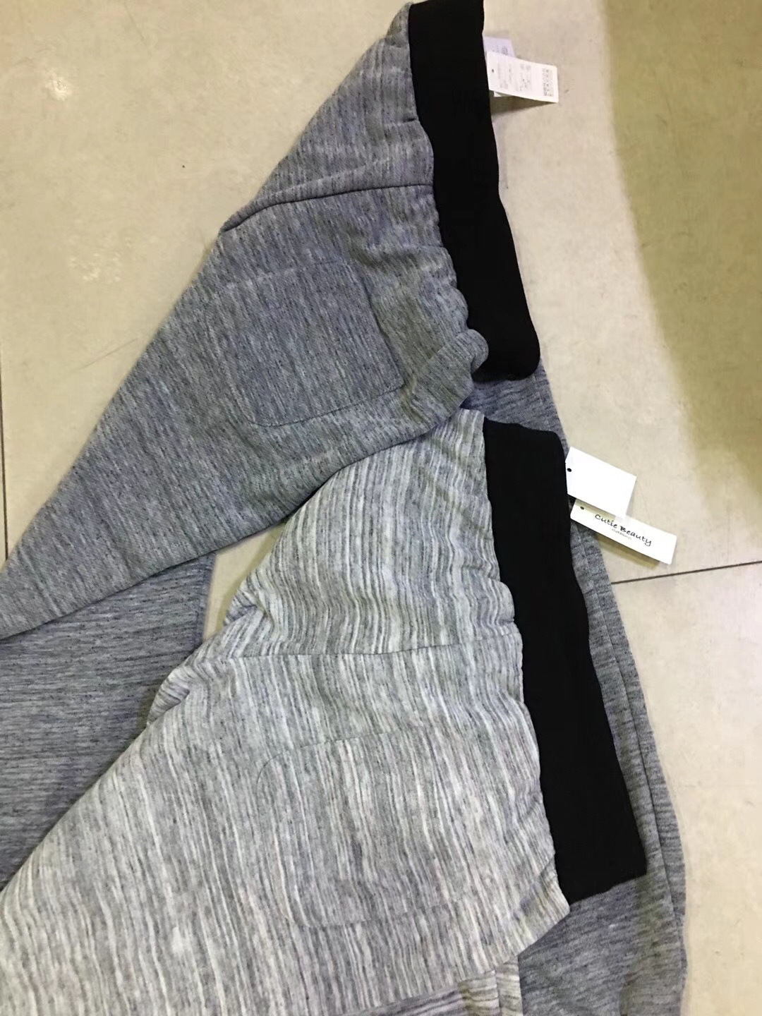 外贸原单日单薄毛圈收裤脚休闲裤 彩色口袋运动裤批发一件代发