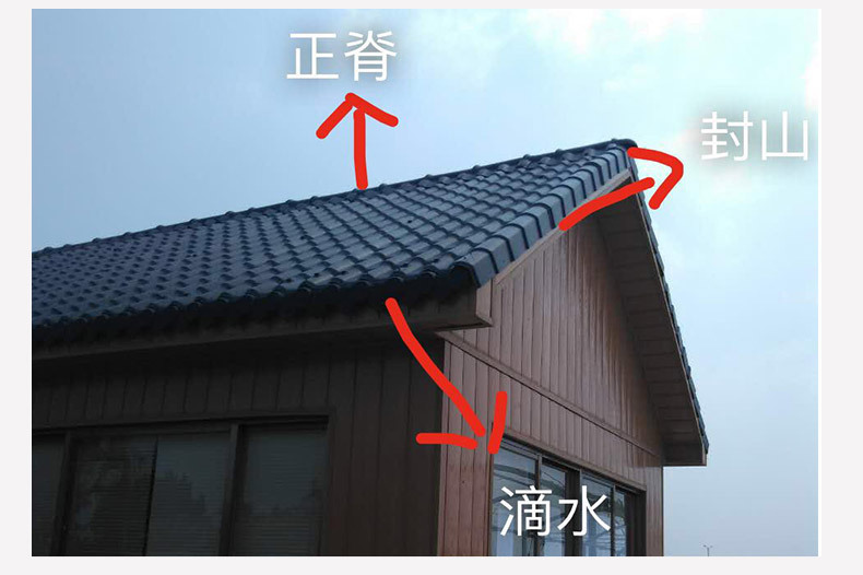 临沂厂家仿古合成树脂瓦 屋顶装饰滴水檐 塑料耐腐蚀屋檐装饰瓦