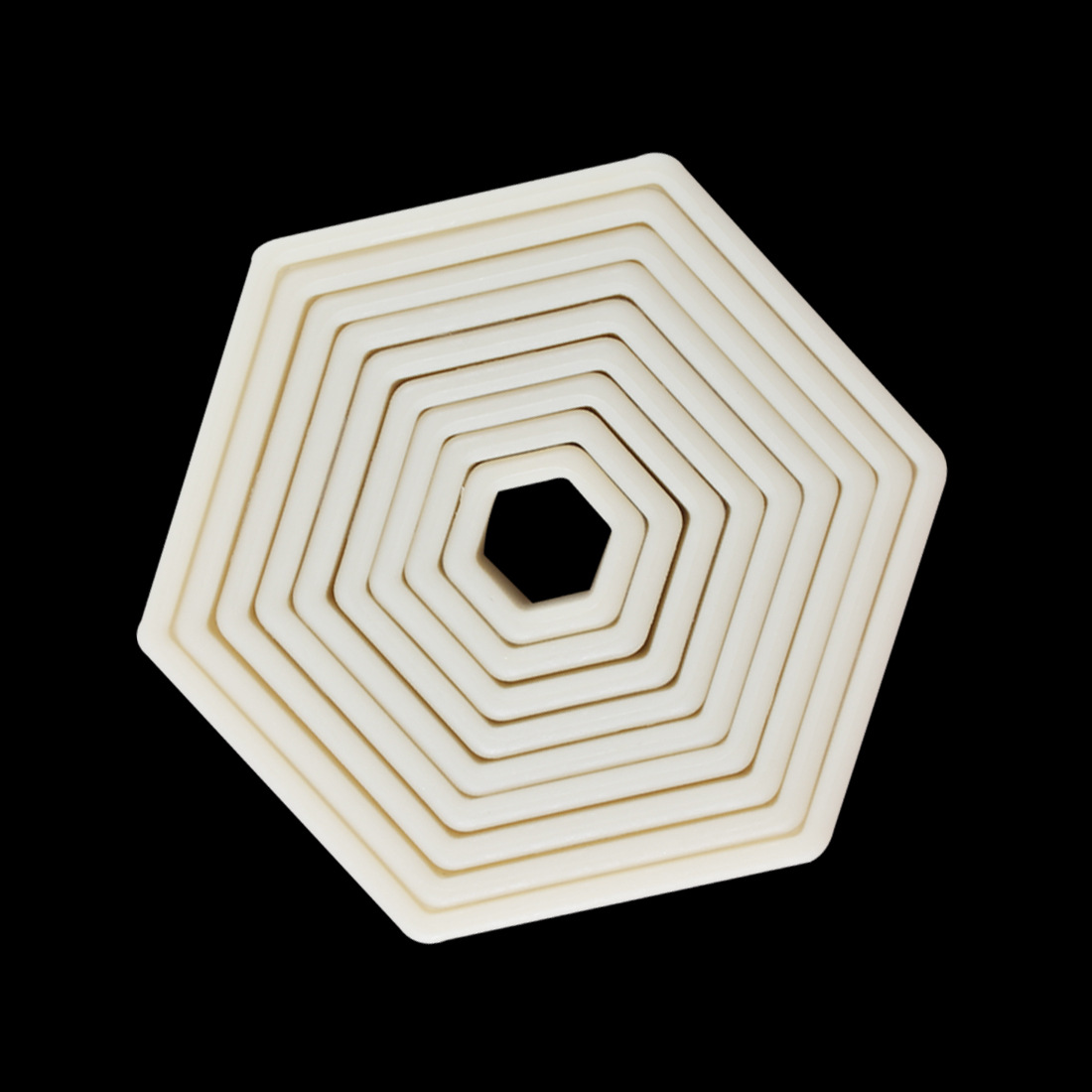 sk茵冠 六边形食品级塑料切模 水果饼干切模 翻糖蛋糕模具 9件套