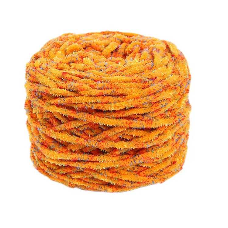 Colorful Light Line Ice Thread Hook Shoes Hat Scarf Slipper Thread Hand Knitting Coarse Yarn Factory Wholesale Processing
