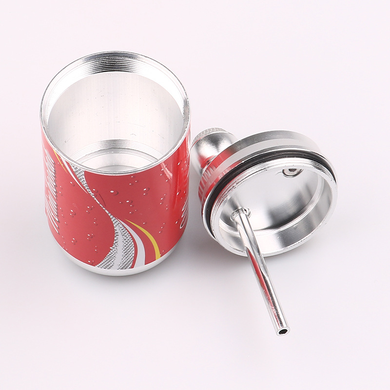 产地货源新款可乐瓶造型烟斗 跨境铝合金罐头烟斗 带皮管可拆卸烟