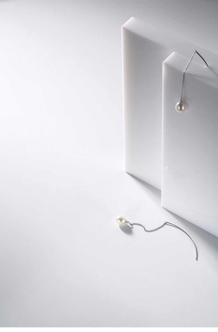 壹鹿银s925纯银复古镶嵌天然淡水珍珠气质百搭女耳线耳坠耳饰批发