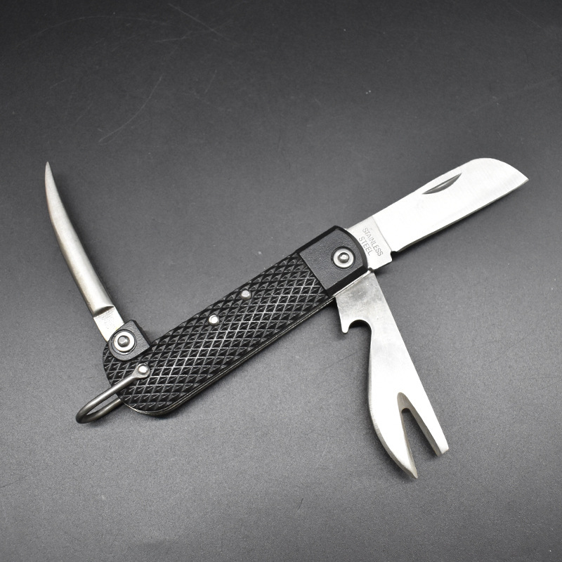 户外多功能不锈钢救生刀船员刀不锈钢折叠小刀解绳刀海士刀