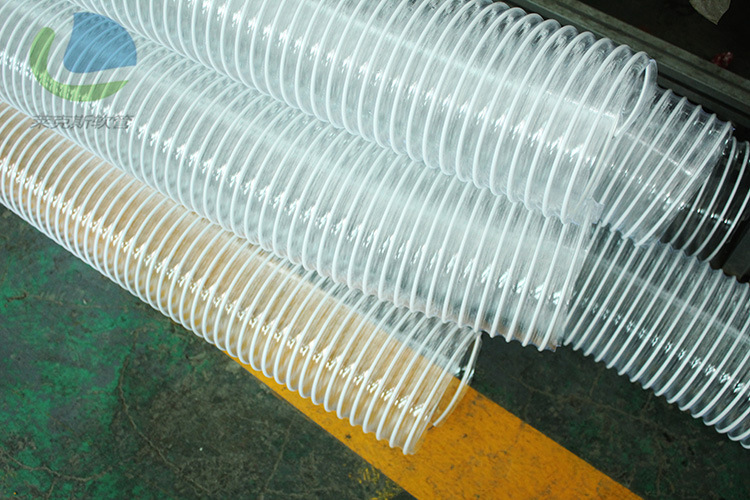 pvc透明钢丝风管 pvc钢丝伸缩软管 木工机械吸尘抽油烟塑料伸缩管