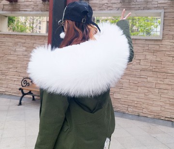 貉子毛领子平湖羽绒服毛领星星款派克服大毛领真毛大帽领-阿里巴巴
