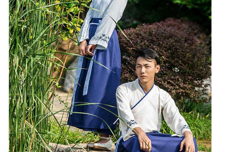 改良汉服情侣古装一男一女侠客书生绣花交领日常汉元素复古学生