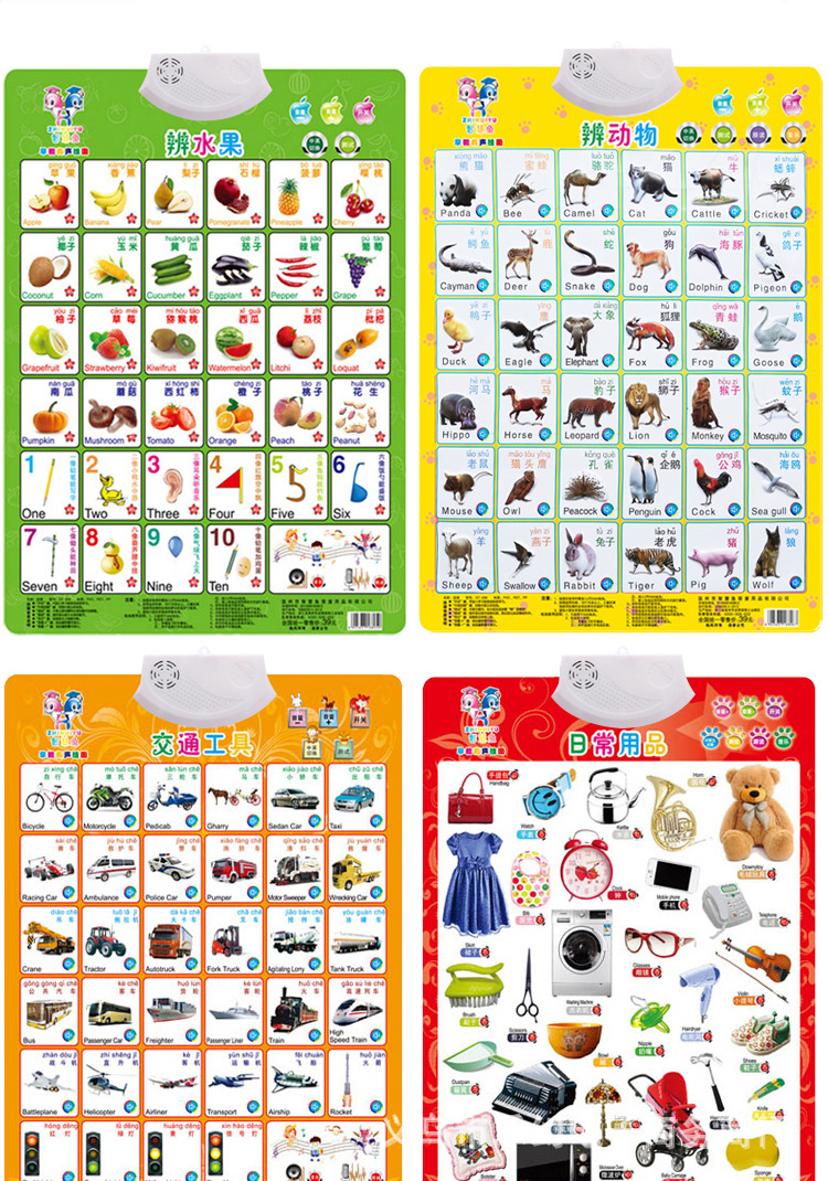 智慧鱼儿童凸凹有声挂图宝宝发声挂图幼儿园教学学习认知玩具