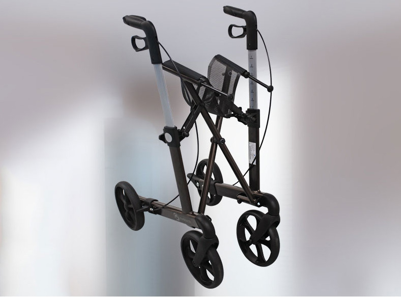 老年人四脚折叠拐杖凳残疾人带轮带座椅子手推学步车助行器多功能