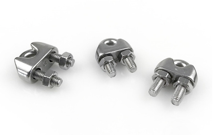 钢丝绳夹头 304不锈钢卡头u形轧头线卡子猫爪扣固定线夹锁头 绳夹