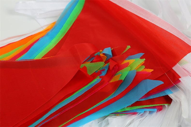 彩色三角串旗彩旗优质款加强款挂饰派对用品三角旗装饰批发厂家