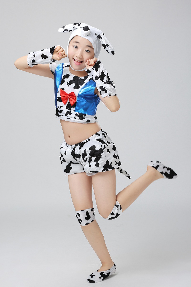 新款小狗儿童演出服花狗动物舞蹈服装幼儿斑点狗卡通造型表演服饰