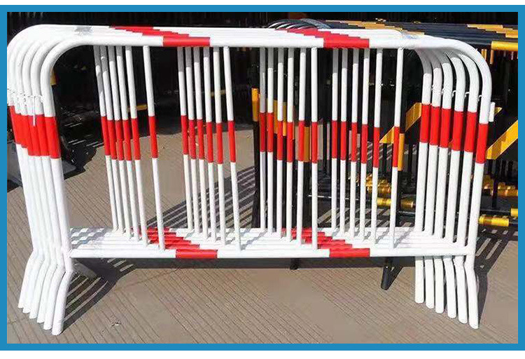 304不锈钢可施工移动黄黑临时护栏 道路临时围栏隔离防护铁马护栏