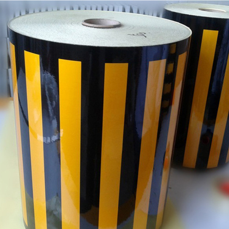 电线杆防撞膜 电力红白黄黑反光膜 警示贴 电杆防撞警示反光膜