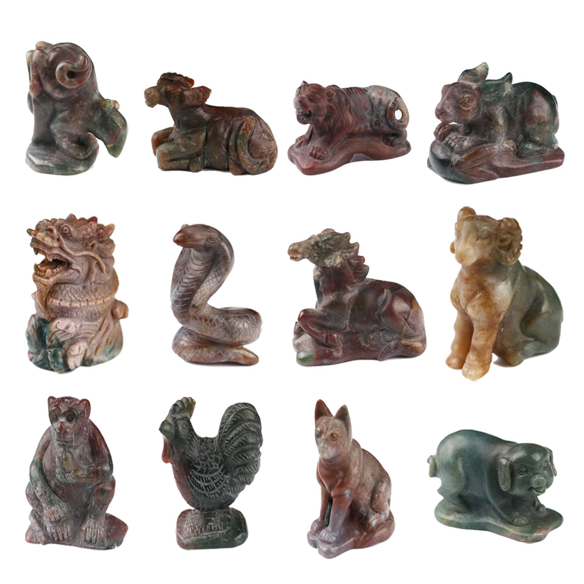 天然玉石十二生肖手工动物精工雕刻件十二大师作品德鑫宝石