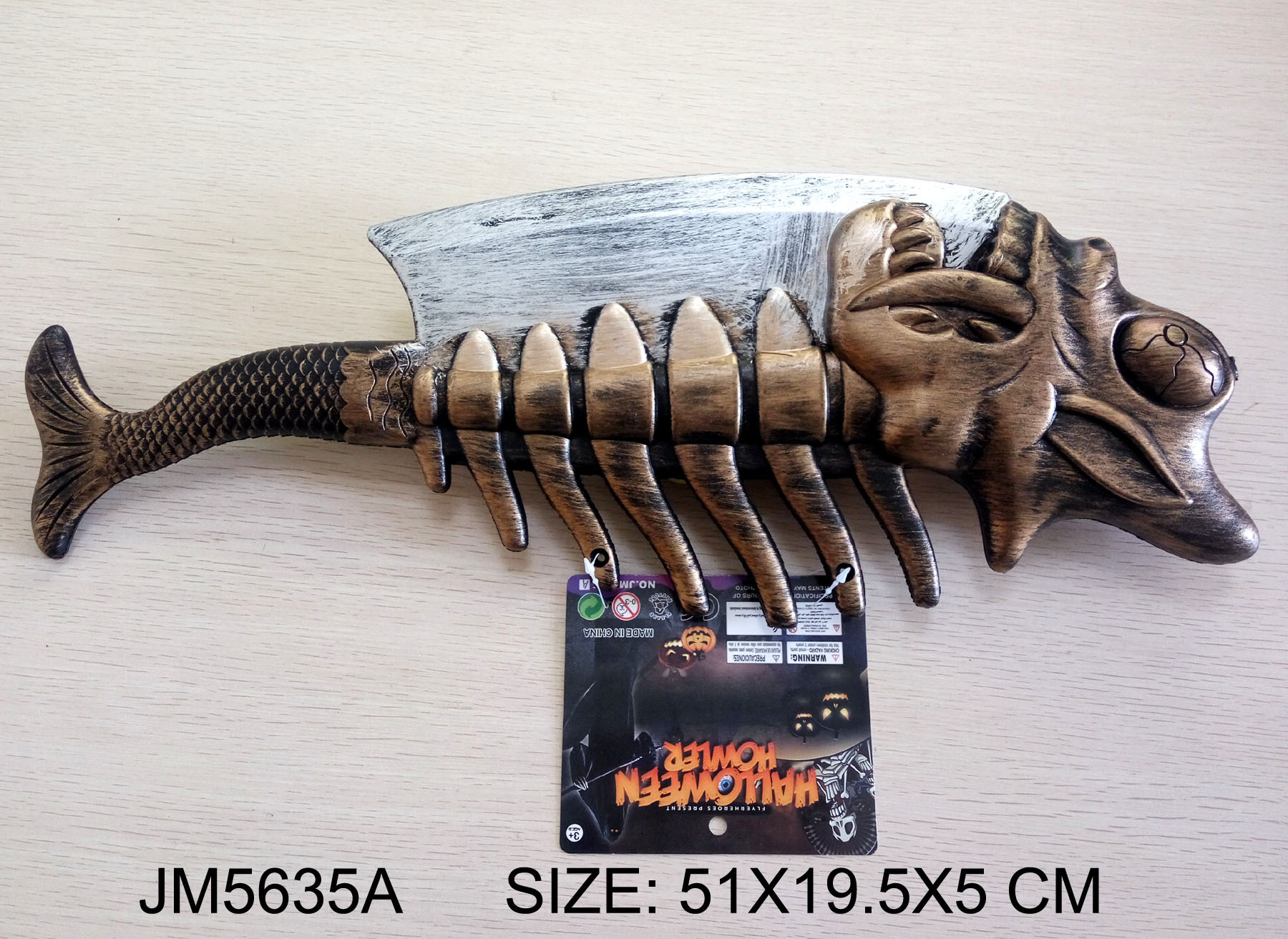 jm5635a屠夫鱼骨砍刀剑万圣节日仿真武器鬼节道具 塑料玩具剑toys