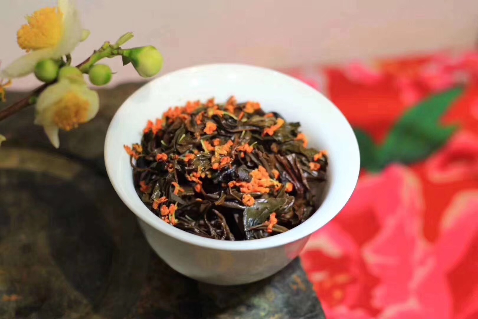 桂花红茶武夷山小种丹桂野茶熟茶桂花香茶叶甘醇柔和500克礼盒装