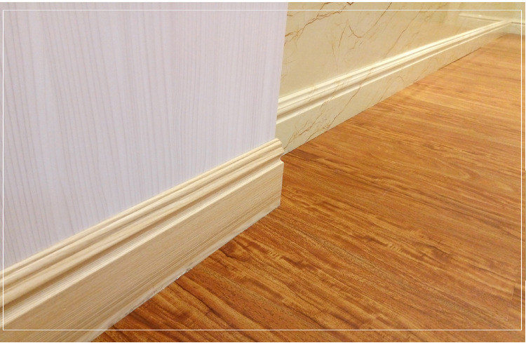 竹木纤维集成墙板室内装饰材料 12公分pvc踢脚线厂家直销地脚线