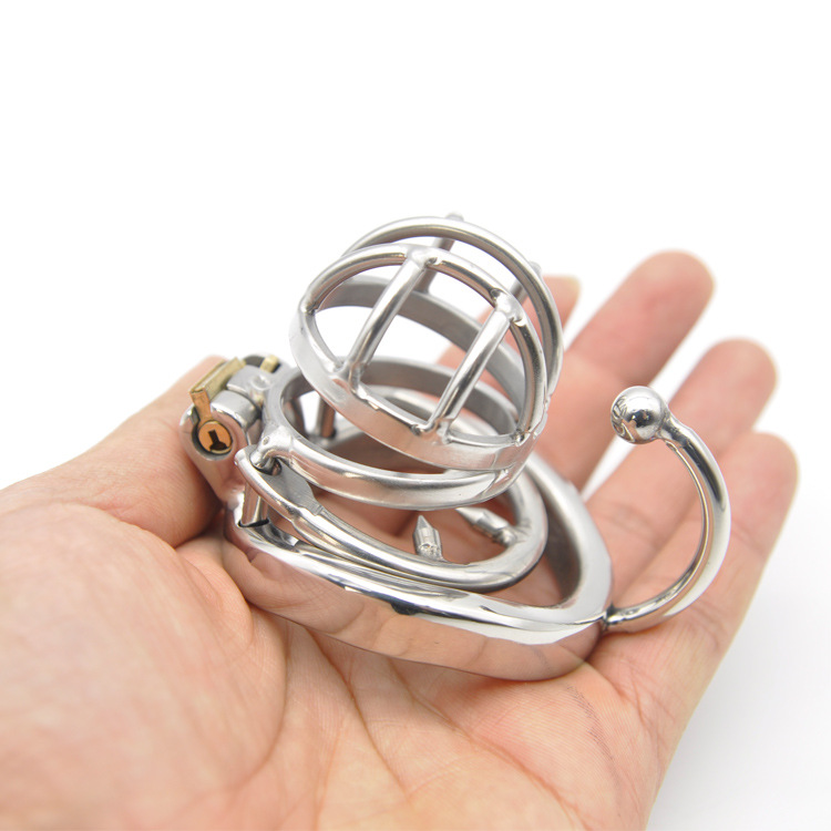 囚鸟正品短款男用不锈钢防脱版贞操锁cb6000s弧形带勾卡环c273-1