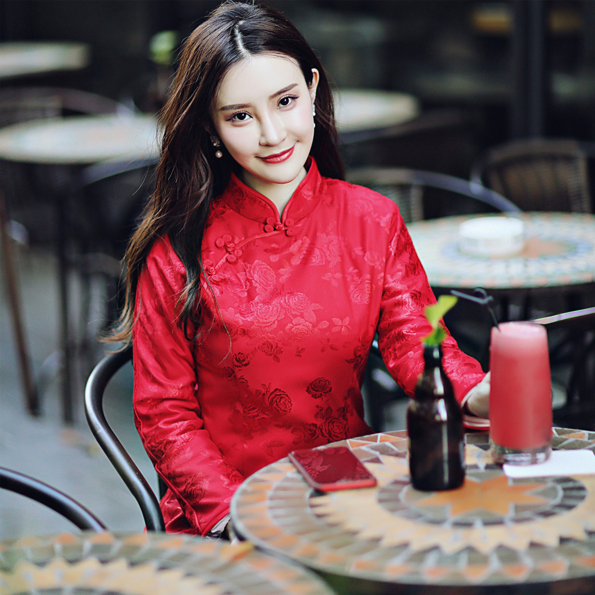 改良夹棉唐装上衣