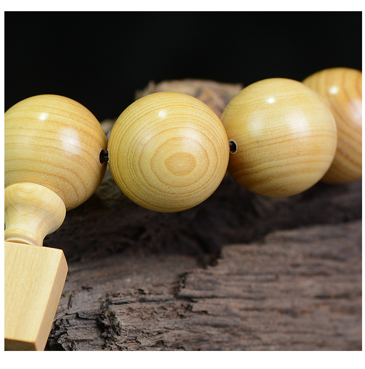 吉方圆小叶黄杨木佛珠手串男士念珠手链老料高密原木文玩