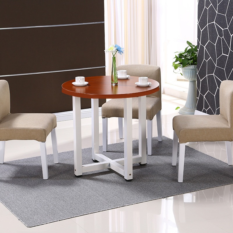 小型洽谈咖啡桌圆形接待桌椅组合小圆桌茶几休闲现代简约商务阅览