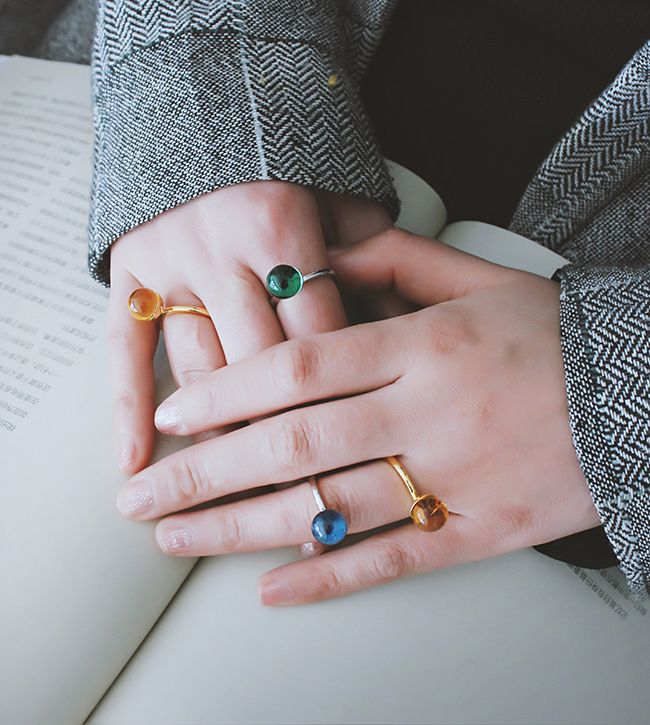 批发925银彩色糖果棒棒糖戒指 时尚甜美chic闺蜜戒指指环女