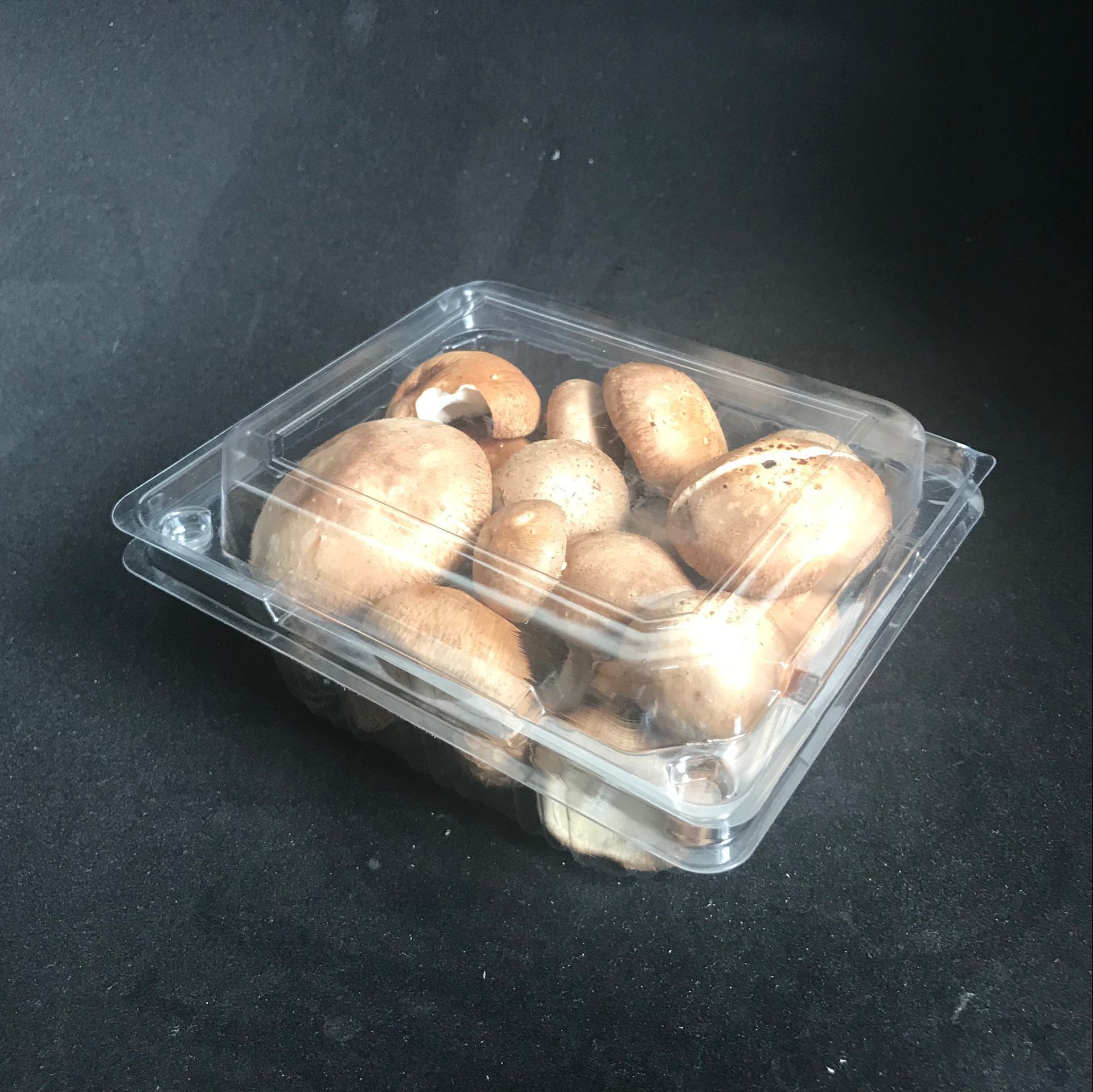 250g透明菌菇包装盒 pet吸塑盒 一次性果蔬包装盒子