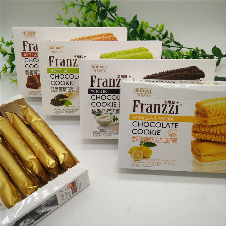丰熙法丽兹曲奇饼干 抹茶慕斯柠檬香草巧克力 58g*48盒 休闲食品
