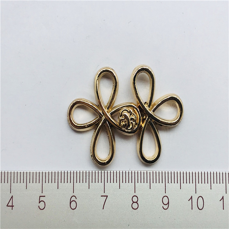 清新古典四叶草汉服子母扣对扣领扣古风古典金属扣中国结子母对扣