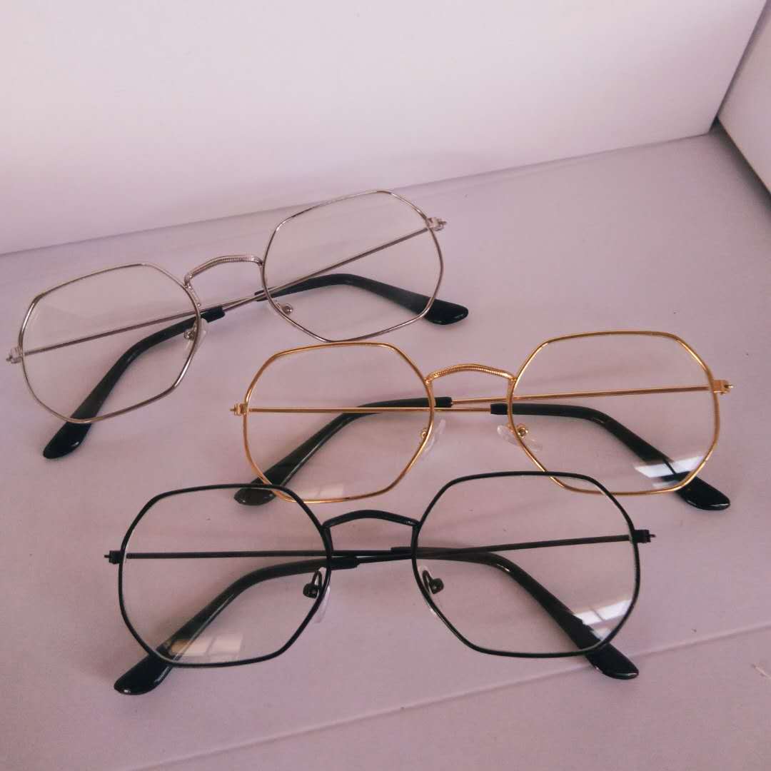 美尔奇复古文艺方框平光镜学生装饰镜金属眼镜架小清新眼镜框