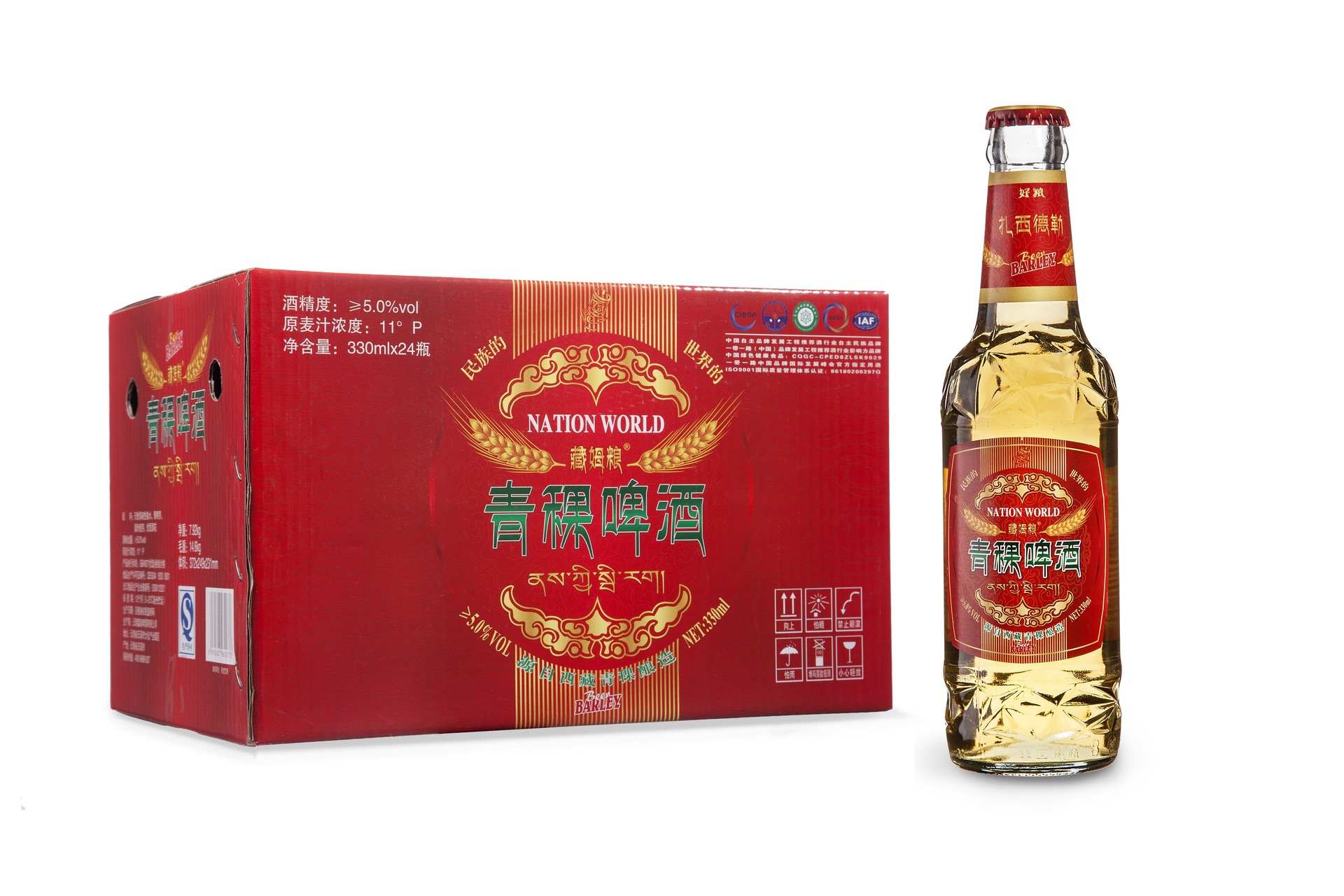 "藏姆粮"青稞啤酒330ml酒精度5%vol