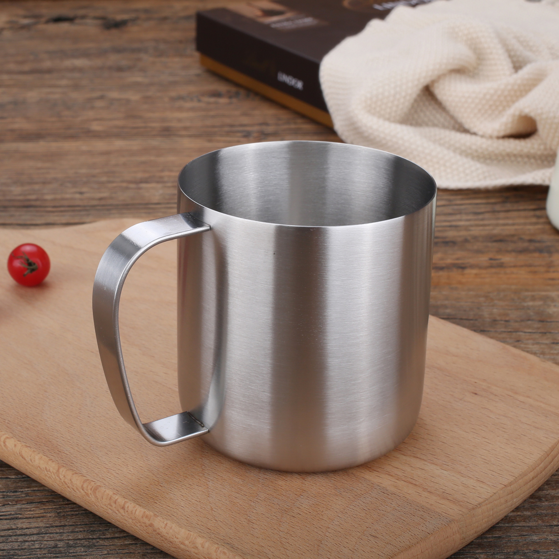 创意304不锈钢啤酒杯400ml砂光户外水杯咖啡杯子马克口杯激光logo