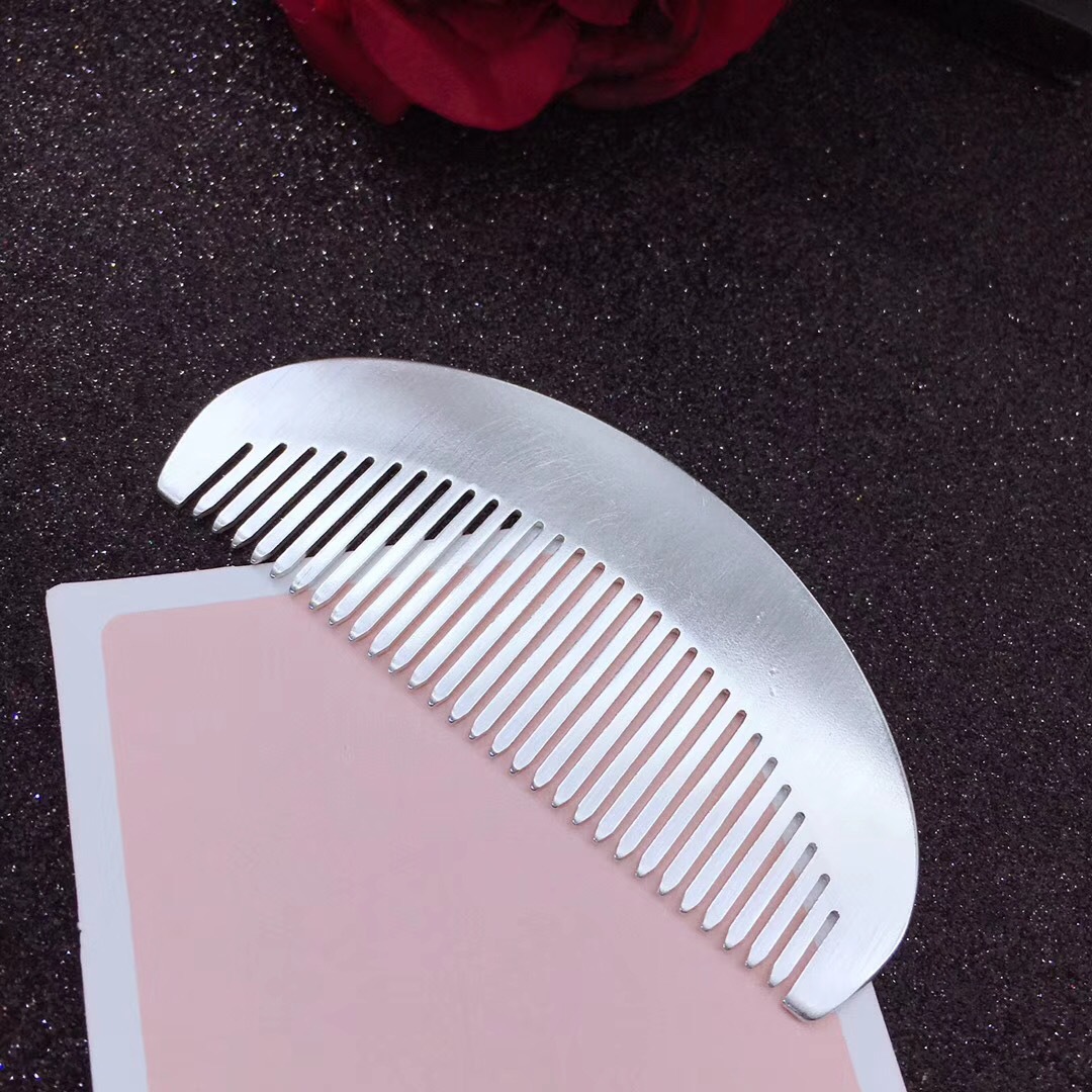 纯手工光面银梳子999纯银发梳简洁大方银梳子送妈妈爱人长辈礼物