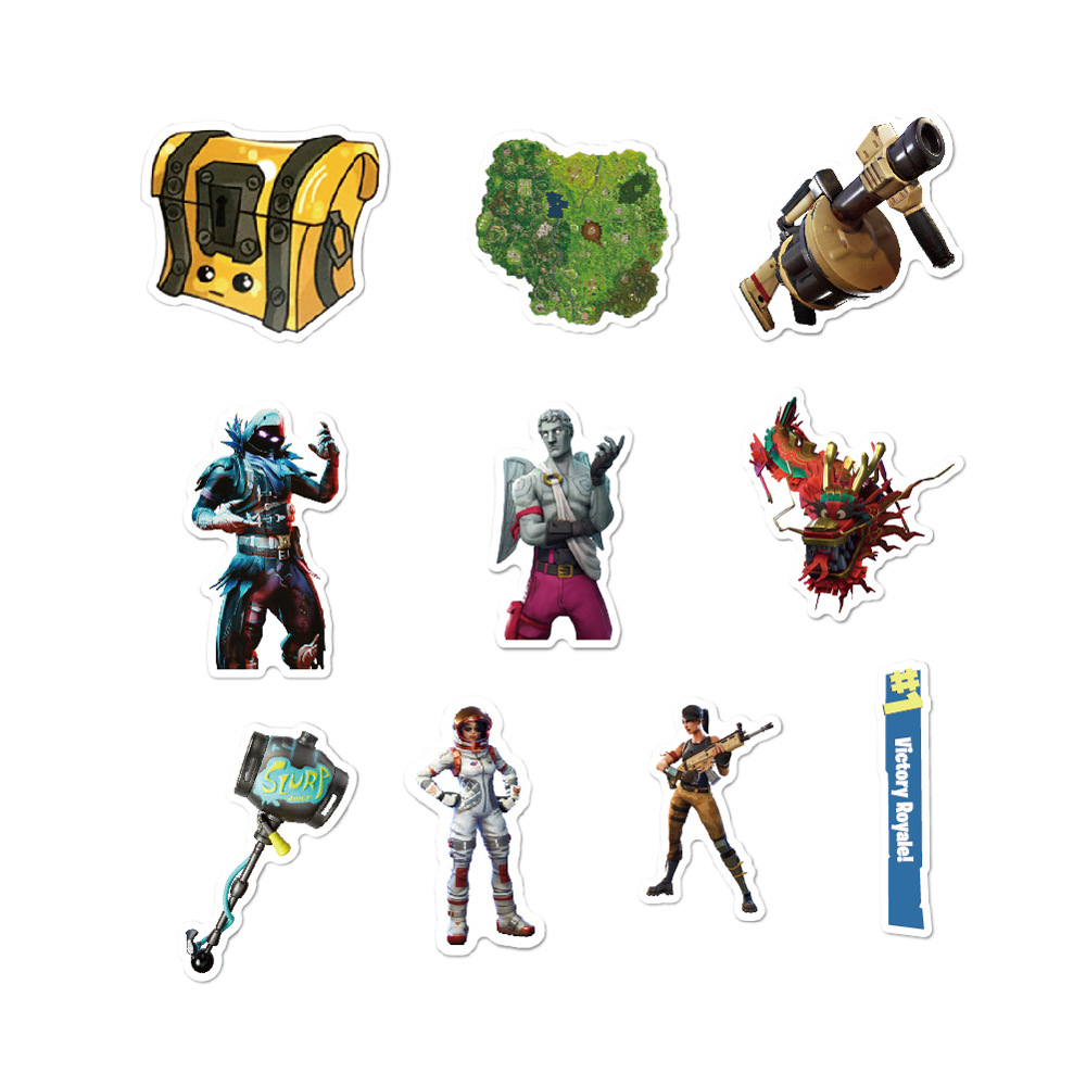 亚马逊爆款 40张堡垒之夜 吃鸡 fortnite 拉杆箱贴纸防水防晒定制