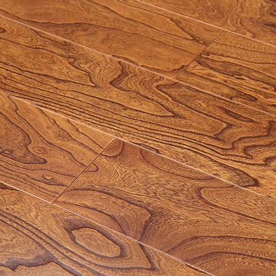 榆木多层实木地板适用室内客厅工程装修防腐防潮地暖地热厂家批发