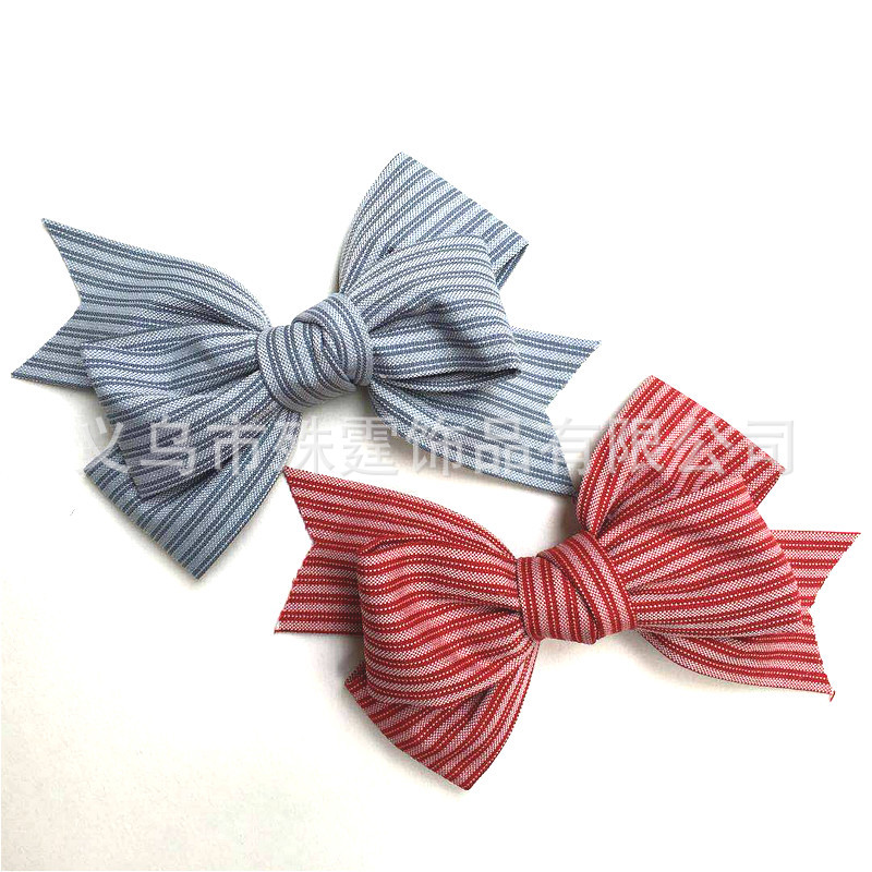 新款立体条纹蝴蝶结鞋花手工沙滩鞋布艺花朵鞋材配件鞋扣来样开发