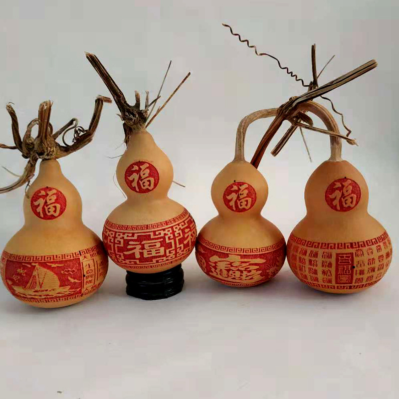 批发天然葫芦葫芦雕刻小美国手捻带龙头工艺葫芦摆件手把件