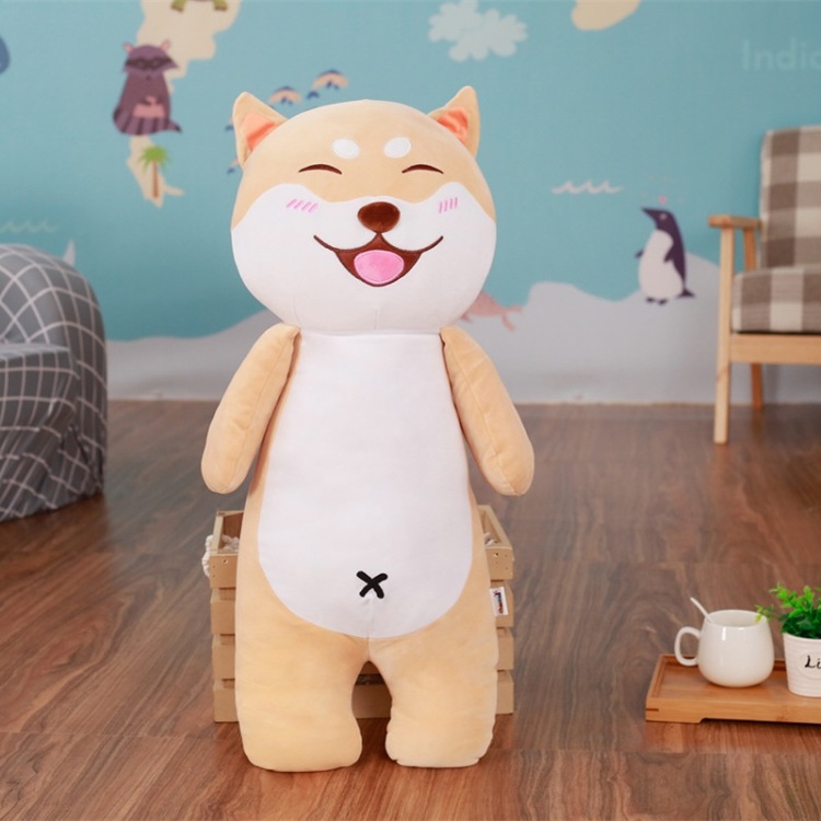 表情包狗狗哈士奇柴犬抱枕公仔毛绒韩国搞怪长条抱着睡觉娃娃女生