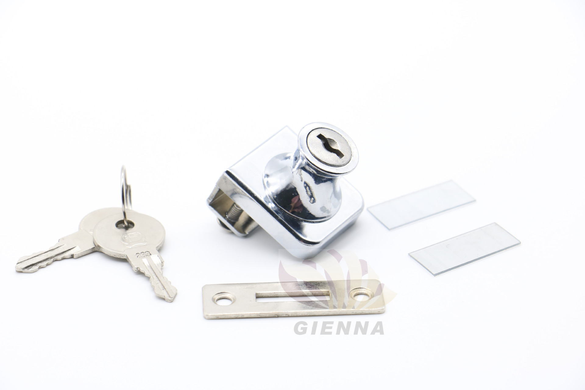 407 内外推拉抽屉玻璃锁 锌合金单开玻璃门锁 展示柜玻璃柜锁