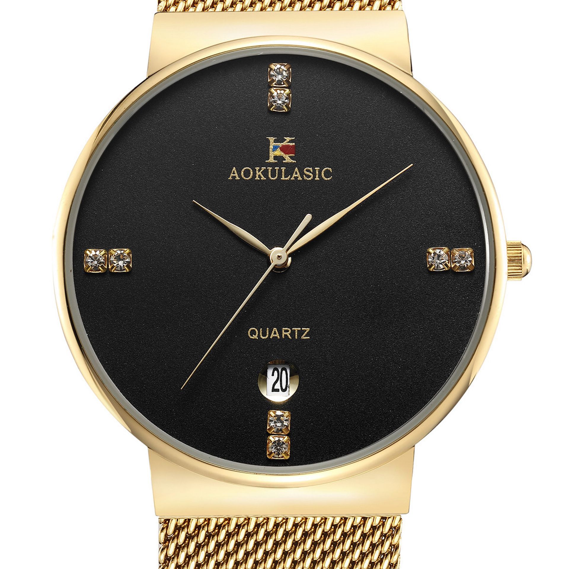 aokulasic 奥古拉斯石英表 皮带防水超薄手表商务男女表一件代发