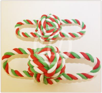 供应宠物玩具 手工编织圆圈棉绳制品玩具 猫狗狗玩具