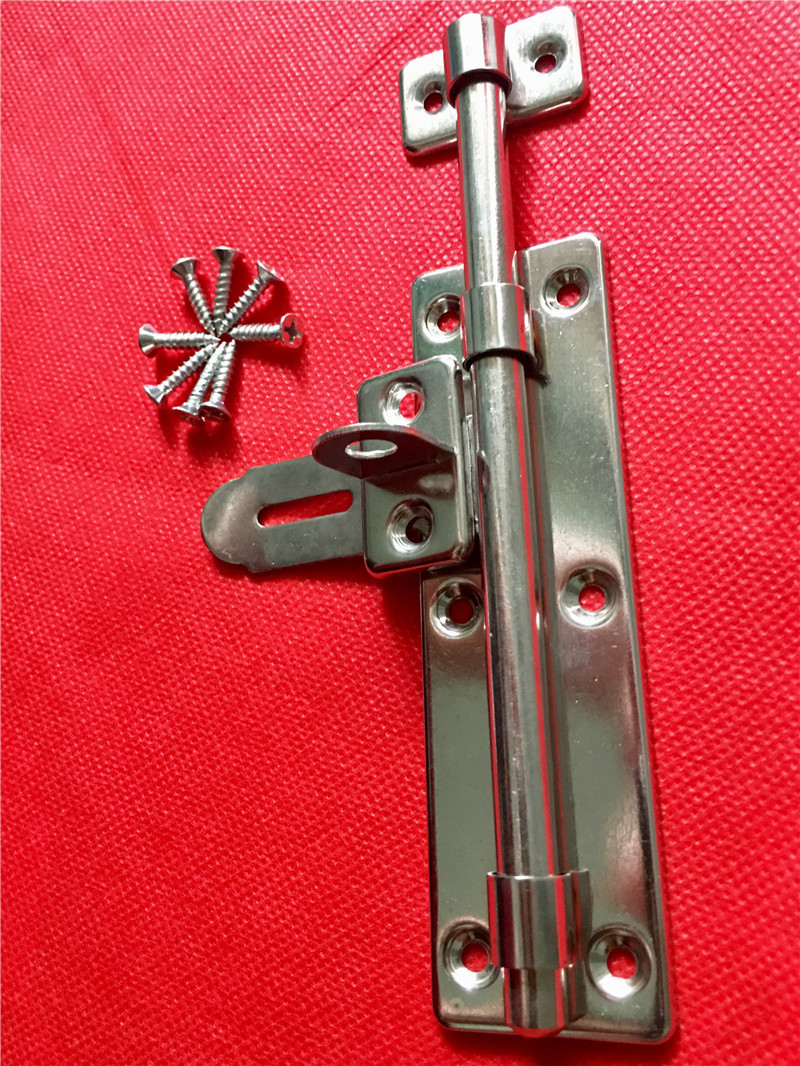 不锈钢左右插销 防盗插销 门栓带锁插 8寸插销门窗五金生产厂家