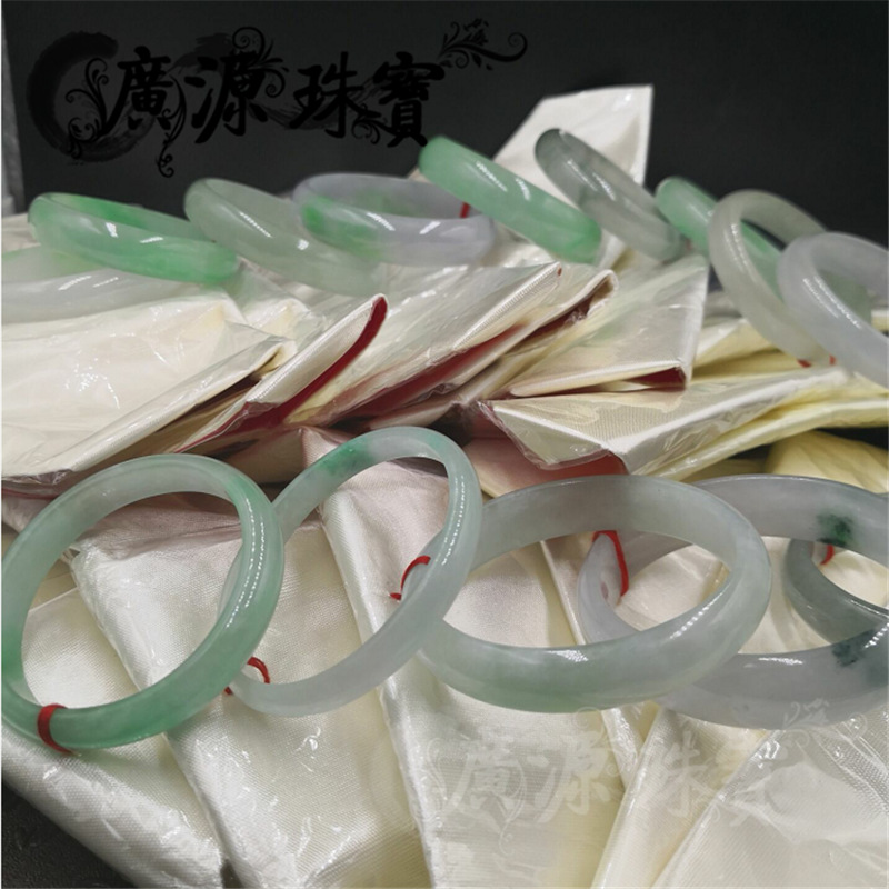 厂家批发处理缅甸翡翠ab货手镯贵妃原色翡翠开店货源会销礼品直供