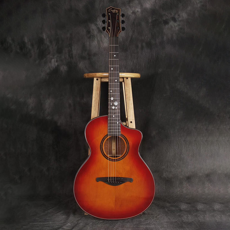 批发复古桃花心木吉他 40寸民谣吉他tg-500 乐器演奏吉他厂家直销