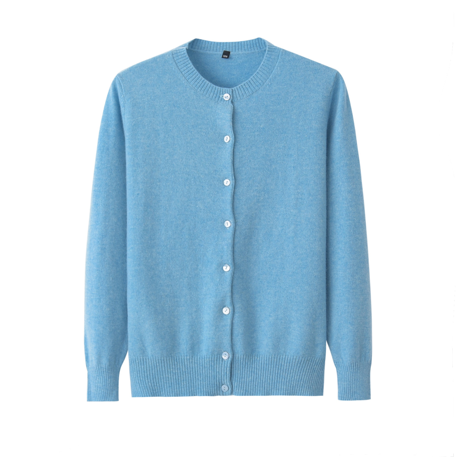 100纯羊绒衫女士圆领纯色薄款对襟针织开衫休闲外套秋冬毛衣新款