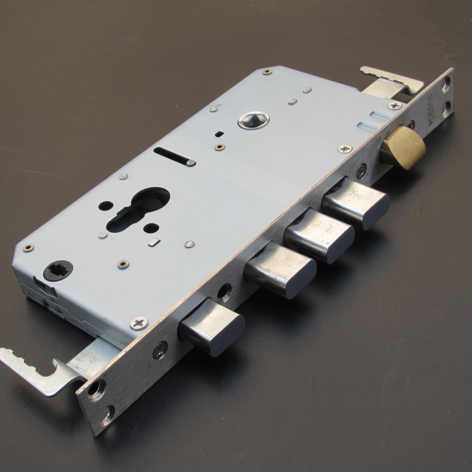 304不锈钢防盗门锁体双活双快小方头铜舌锁体通用智能指纹锁锁体