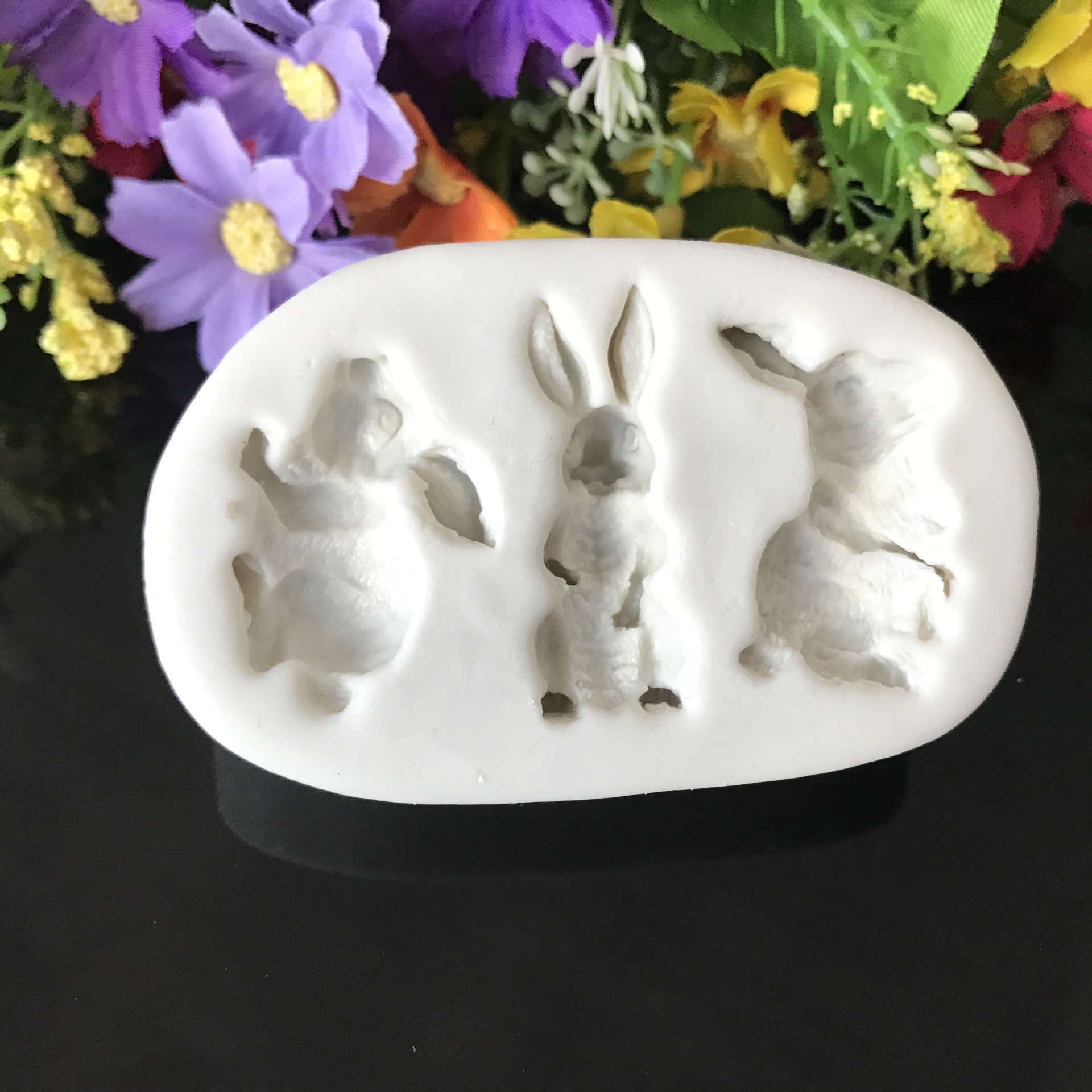 翻糖卡通小兔子兔宝宝巧克力蛋糕模具硅胶模具家庭翻糖烘焙工具